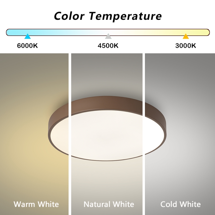 Brilagi - LED-plafondlamp POOL LED/48W/230V 3000/4000/6000K Ø 40 cm bruin