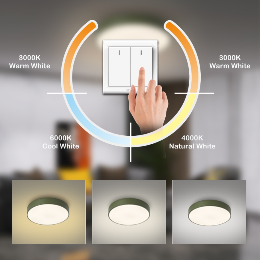 Brilagi - LED-plafondlamp POOL LED/48W/230V 3000/4000/6000K Ø 40 cm groen