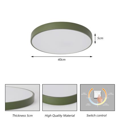 Brilagi - LED-plafondlamp POOL LED/48W/230V 3000/4000/6000K Ø 40 cm groen