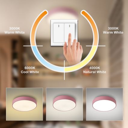 Brilagi - LED-plafondlamp POOL LED/48W/230V 3000/4000/6000K Ø 40 cm roze