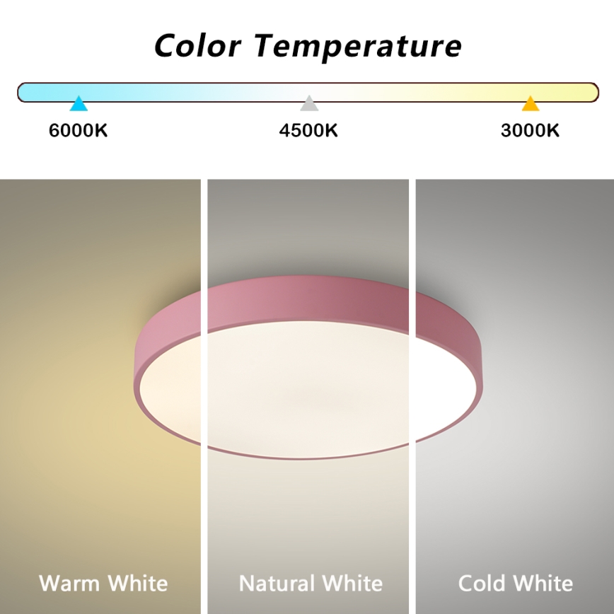 Brilagi - LED-plafondlamp POOL LED/48W/230V 3000/4000/6000K Ø 40 cm roze