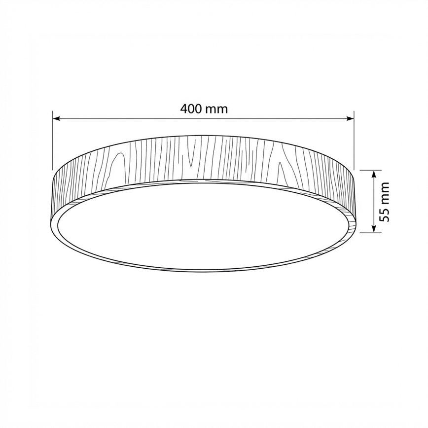 Brilagi - LED-plafondlamp POOL LED/48W/230V 3000/4000/6000K Ø 40 cm houtdecor