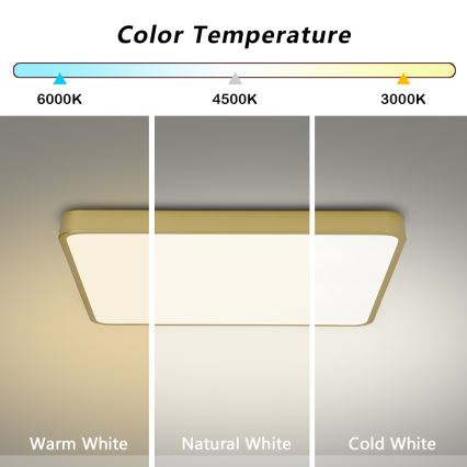 Brilagi - LED plafondlamp POOL LED/48W/230V 3000/4500/6000K 50x50 cm goudkleurig