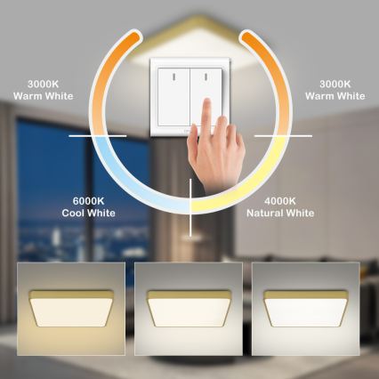 Brilagi - LED plafondlamp POOL LED/48W/230V 3000/4500/6000K 50x50 cm goudkleurig