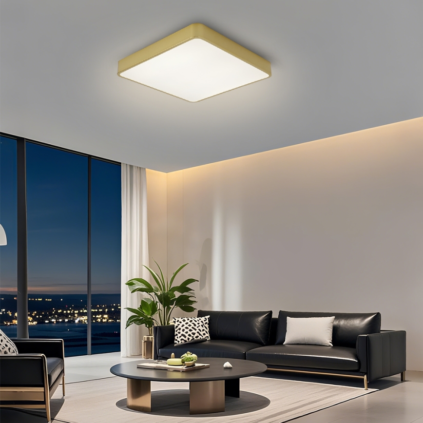 Brilagi - LED plafondlamp POOL LED/48W/230V 3000/4500/6000K 50x50 cm goudkleurig