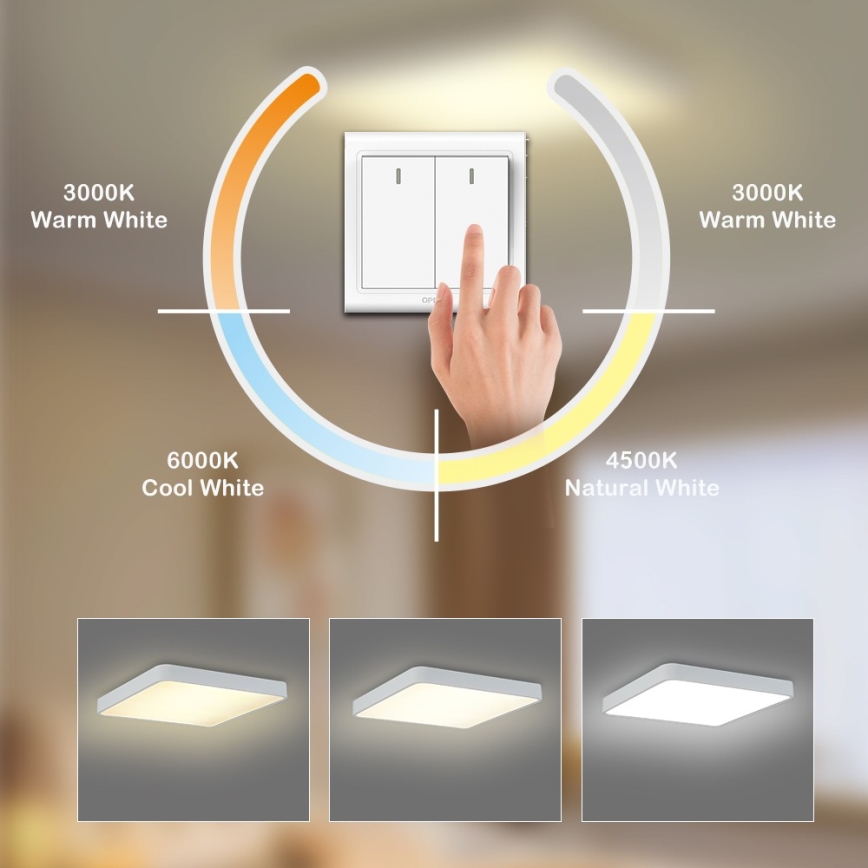 Brilagi - LED Plafondlamp POOL LED/48W/230V 3000/4500/6000K 50x50 cm wit
