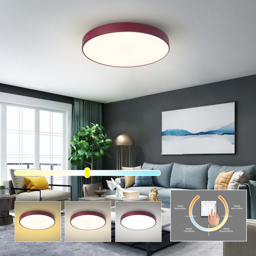 Brilagi - LED-plafondlamp POOL LED/60W/230V 3000/4000/6000K diam. 50 cm bordeaux