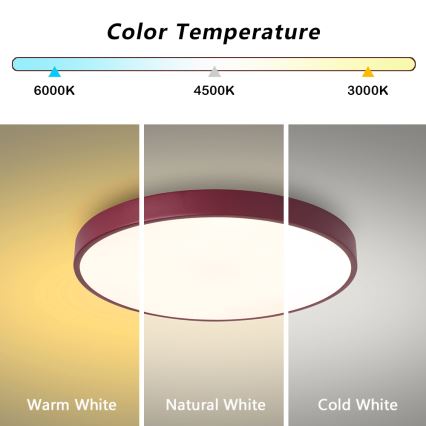 Brilagi - LED-plafondlamp POOL LED/60W/230V 3000/4000/6000K diam. 50 cm bordeaux