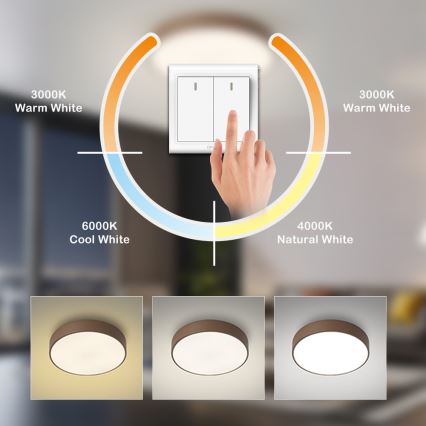 Brilagi - LED-plafondlamp POOL LED/60W/230V 3000/4000/6000K Ø 50 cm bruin