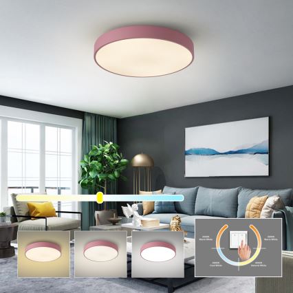 Brilagi - LED plafondlamp POOL LED/60W/230V 3000/4000/6000K Ø 50 cm roze