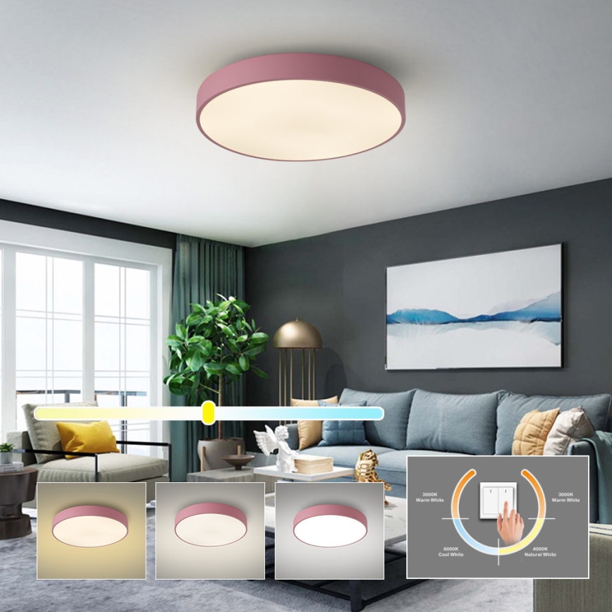 Brilagi - LED plafondlamp POOL LED/60W/230V 3000/4000/6000K Ø 50 cm roze