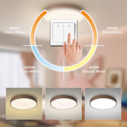 Brilagi - LED plafondlamp POOL LED/60W/230V 3000/4000/6000K Ø 60 cm bruin