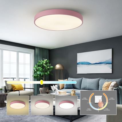 Brilagi - LED-plafondlamp POOL LED/60W/230V 3000/4000/6000K Ø 60 cm roze