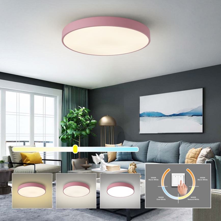 Brilagi - LED-plafondlamp POOL LED/60W/230V 3000/4000/6000K Ø 60 cm roze