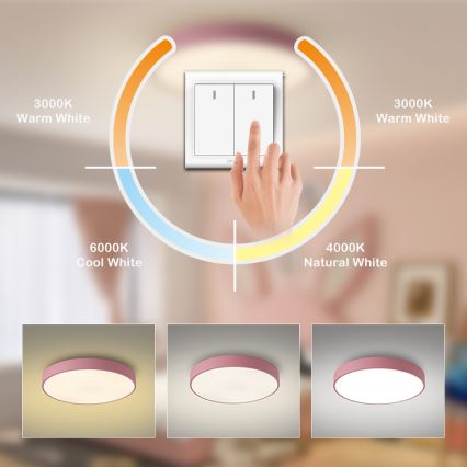 Brilagi - LED-plafondlamp POOL LED/60W/230V 3000/4000/6000K Ø 60 cm roze