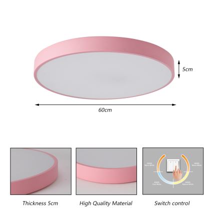 Brilagi - LED-plafondlamp POOL LED/60W/230V 3000/4000/6000K Ø 60 cm roze