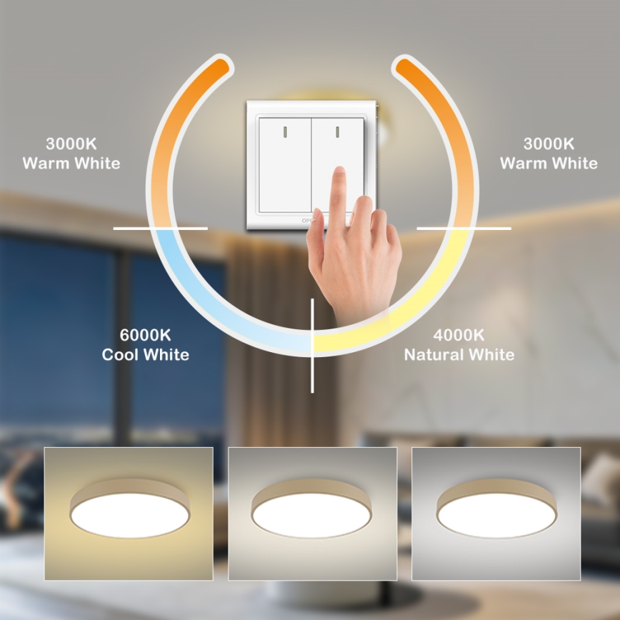 Brilagi - LED-plafondlamp POOL LED/60W/230V 3000/4000/6000K Ø 60 cm beige