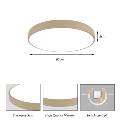 Brilagi - LED-plafondlamp POOL LED/60W/230V 3000/4500/6000K Ø 60 cm beige