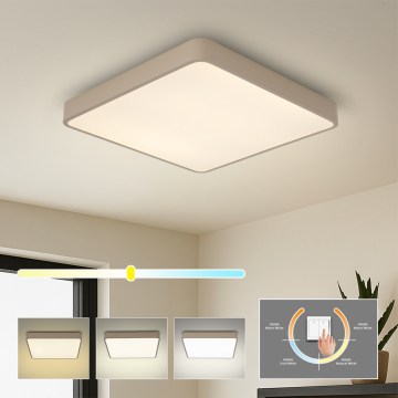 Brilagi - LED-plafondlamp POOL SQUARE LED/48W/230V 3000/4000/6000K 50x50 cm beige