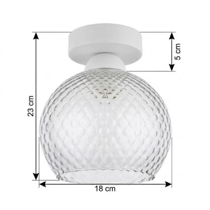 BRILAGI - LED plafondlamp RETRO GLASS 1xE27/60W/230V Ø 18 cm wit/rookgrijs
