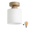 BRILAGI - LED plafondlamp RETRO GLASS 1xE27/60W/230V Ø 10 cm beige/wit