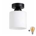 BRILAGI - LED plafondlamp RETRO GLASS 1xE27/60W/230V Ø 10 cm zwart/wit
