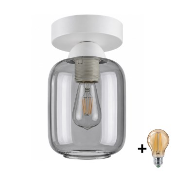 BRILAGI - LED Plafondlamp RETRO GLASS 1xE27/60W/230V Ø 14 cm wit/rookgrijs
