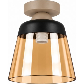 BRILAGI - LED plafondlamp RETRO GLASS 1xE27/60W/230V Ø 15,5 cm beige/rookbeige beige