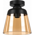 BRILAGI - LED plafondlamp RETRO GLASS 1xE27/60W/230V Ø 15,5 cm zwart/rookbeige