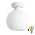 BRILAGI - LED plafondlamp RETRO GLASS 1xE27/60W/230V Ø 15 cm wit