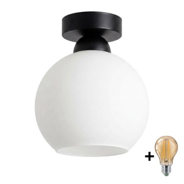 BRILAGI - LED plafondlamp RETRO GLASS 1xE27/60W/230V Ø 15 cm zwart/wit