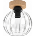 BRILAGI - LED plafondlamp RETRO GLASS 1xE27/60W/230V Ø 18 cm eik/helder