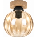 BRILAGI - LED plafondlamp RETRO GLASS 1xE27/60W/230V Ø 18 cm eik/rookbeige