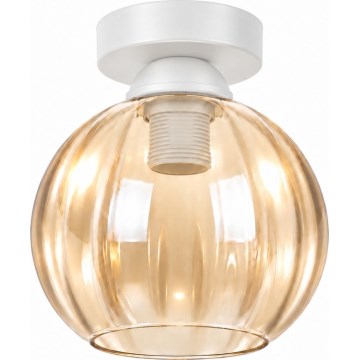 BRILAGI - LED plafondlamp RETRO GLASS 1xE27/60W/230V Ø 18 cm wit/gerookt beige