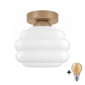 BRILAGI - LED plafondlamp RETRO GLASS 1xE27/60W/230V Ø 20 cm beige/wit