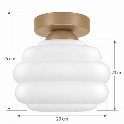 BRILAGI - LED plafondlamp RETRO GLASS 1xE27/60W/230V Ø 20 cm beige/wit