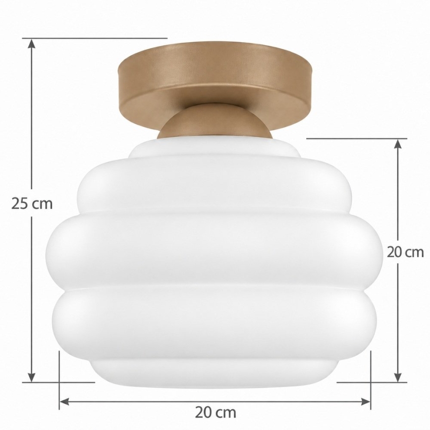 BRILAGI - LED plafondlamp RETRO GLASS 1xE27/60W/230V Ø 20 cm beige/wit
