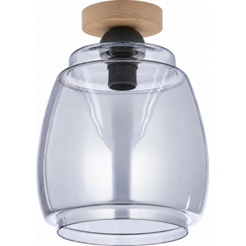 BRILAGI - LED plafondlamp RETRO GLASS 1xE27/60W/230V Ø 26 cm eik/gerookt grijs