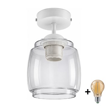 BRILAGI - LED plafondlamp RETRO GLASS 1xE27/60W/230V Ø 26 cm wit/rookgrijs