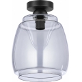 BRILAGI - LED plafondlamp RETRO GLASS 1xE27/60W/230V Ø 26 cm zwart/rookgrijs