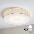 Brilagi - LED plafondlamp SIRIJA 6xE27/15W/230V Ø 80 cm crème