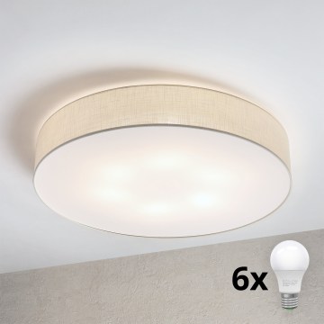 Brilagi - LED plafondlamp SIRIJA 6xE27/15W/230V Ø 80 cm crème