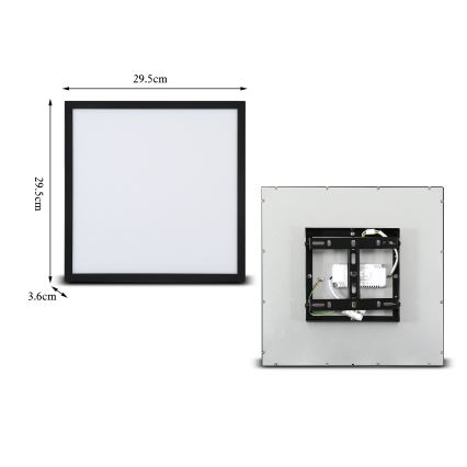 Brilagi - LED Plafondlamp SLIMFRAME LED/25W/230V 30x30 cm zwart