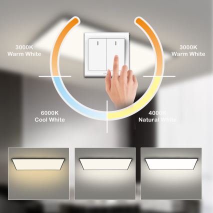 Brilagi - LED plafondlamp SLIMFRAME LED/80W/230V 120x60 cm 3000/4000/6000K zwart
