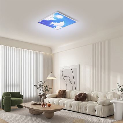 Brilagi - LED plafondlamp SLIMFRAME SKY LED/58W/230V 60x60 cm zilver/blauw