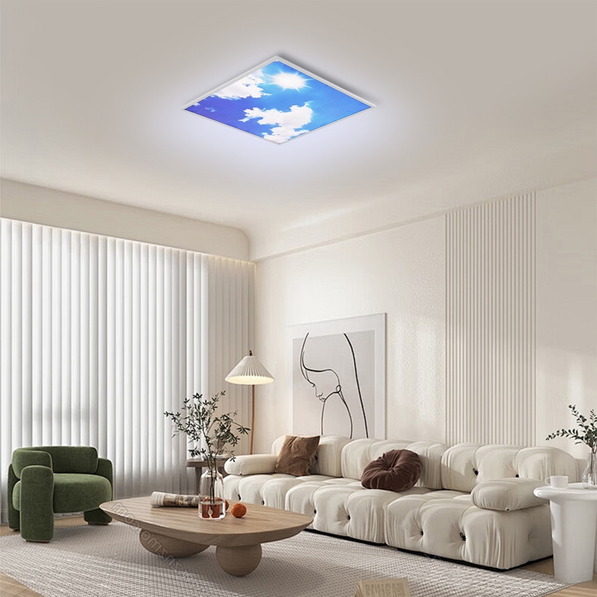Brilagi - LED plafondlamp SLIMFRAME SKY LED/58W/230V 60x60 cm zilver/blauw