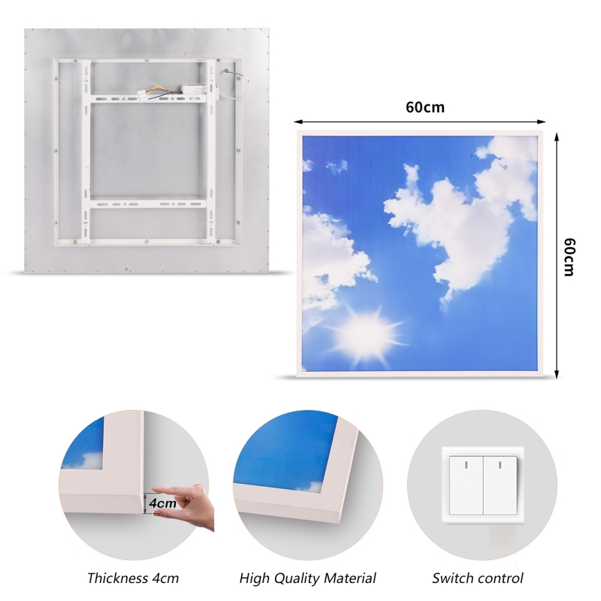 Brilagi - LED plafondlamp SLIMFRAME SKY LED/58W/230V 60x60 cm zilver/blauw
