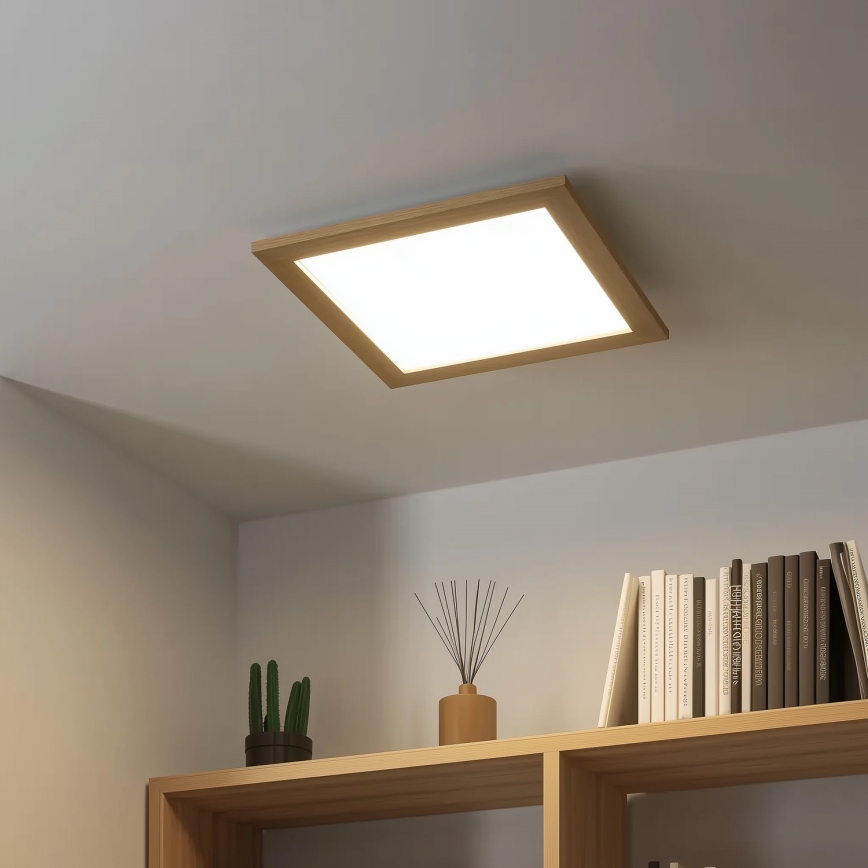 Brilagi - LED Plafondlamp SLIMFRAME WOOD LED/36W/230V 49,5x49,5 cm bruin