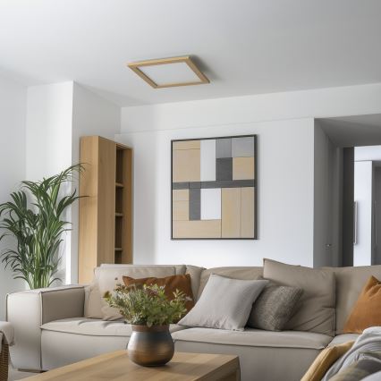 Brilagi - LED Plafondlamp SLIMFRAME WOOD LED/36W/230V 49,5x49,5 cm bruin
