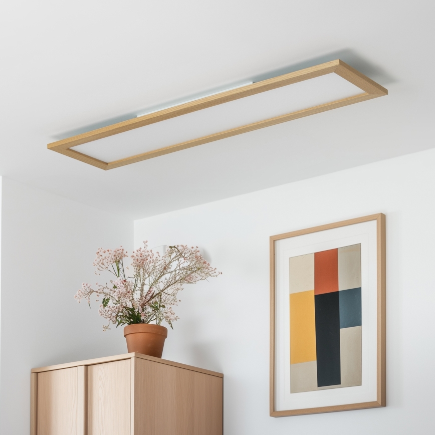 Brilagi - LED Plafondlamp SLIMFRAME WOOD LED/58W/230V 124x34 cm bruin